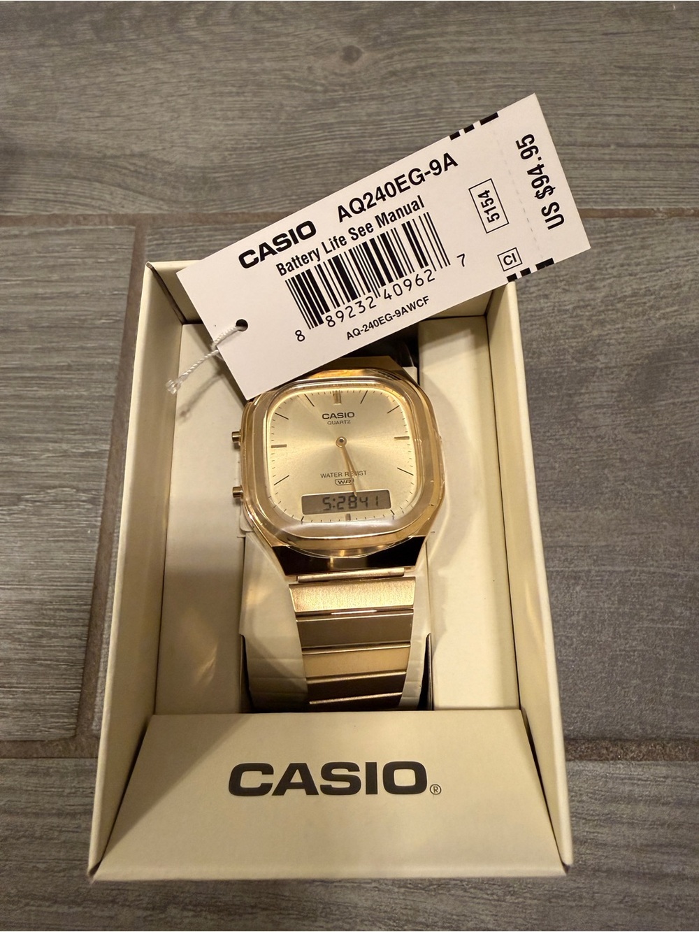 Casio Vintage AQ-240EG-9A Gold Analog Digital Watch Unisex New